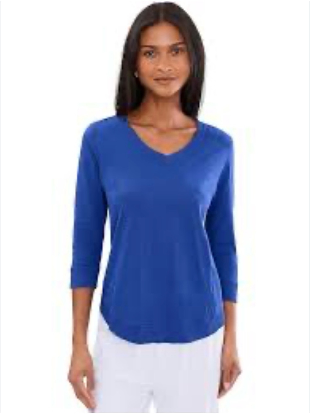 MICHAEL STARS - Flattering  "shine" V-Neck 3/4 Sleeve Knit Top -LIKE NEW
